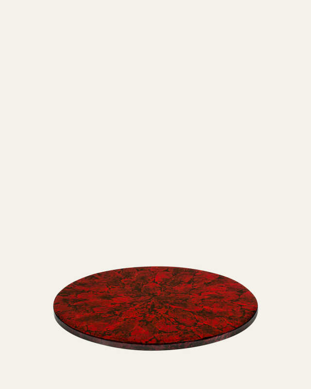 Mother of Pearl Revolving Tray, Red